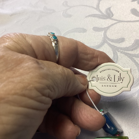 IRIS a& LILY AGATE STONE NECKLACE STERLING. NEW. MULTICOLORED - Picture 12 of 14